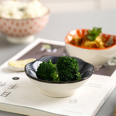 4 pcs/set Ceramic Sauce Dish Colored Glazed Japanese Sushi C
