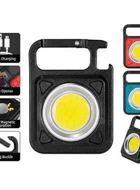 Mini LED Flashlight USB Rechargeable COB Lamp 4 Modes