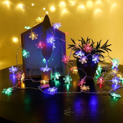 Led Snowflake String Lighting Flashing Lights Starry Festiva