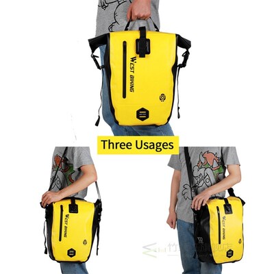 Full Waterproof Bike Bag 25L MTB Road Bike Rear Rack Pannier