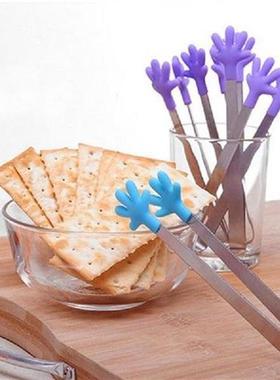 10pc Salad Serving BBQ Tongs Stainless Steel Handle Utensil