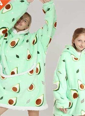 Winter Oversized Hoodie Sweatshirt Women Printed Wearable Bl