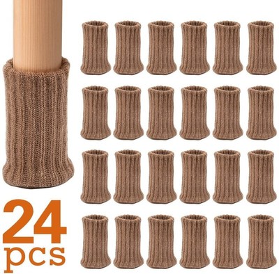 New 24pcs Upgraded Knitted Furniture Feet Socks Chair Leg F