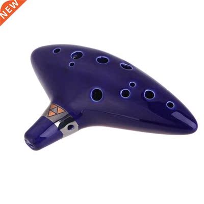 12 Hole Ceramic Ocarina Alto C Vessel Flute Wind Musical Ins