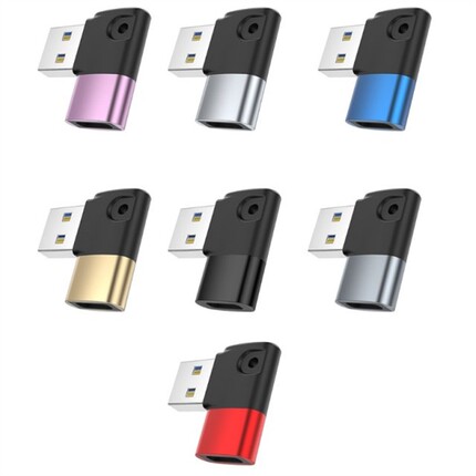 Universal USB to Type-C Right Angle Adapter Data Sync Plug f