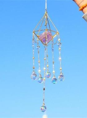 Round Ball Crystal Windchime Ornaments Star Pendant Hanging
