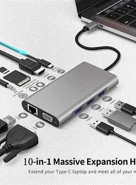 USB Type C Hub Type-C To HDMI 4K VGA Adapter RJ45 Lan Ethern