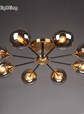 Modern Smoke/Clear/Amber Class Chandeliers E14 Living room R