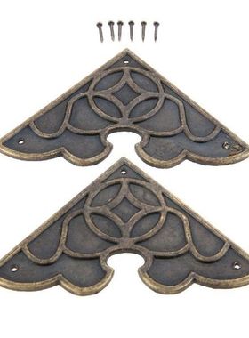 2sets Retro Corner Protectors Antique Bronze Decor Jewelry