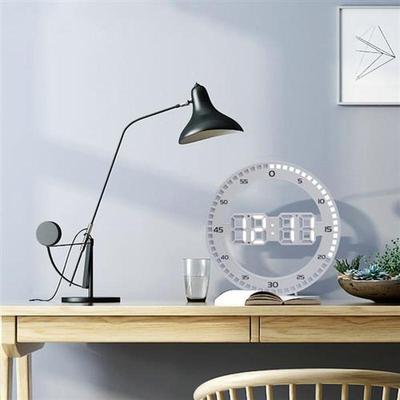 LED 3D Luminous Digital Wall Clock Temperature Date Mute Jum