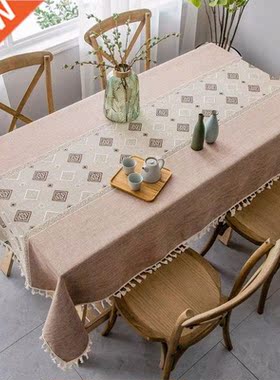 Rectangle Table Cloth Dinner Table Tassel Cover Home Restaur