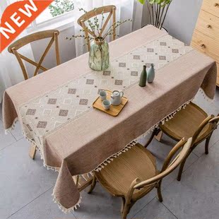 Rectangle Table Cloth Dinner Table Tassel Cover Home Restaur