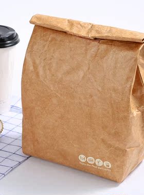 6L Brown Paper Lunch Bag Environmentally Friendly Reusable