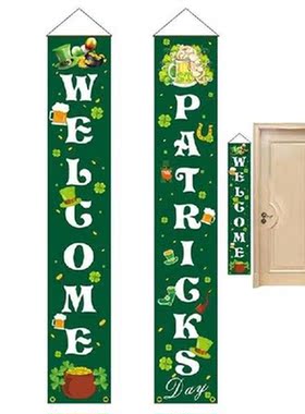 St. Patricks Day Door Banner Welcome St. Patricks Day