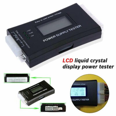 Digital LCD Power Supply Tester PC Computer 20/24 Pin Measur