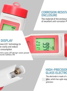 4 in 1 PH/EC/TDS/Temp Meter High Accuracy 0.01 LCD Digital P