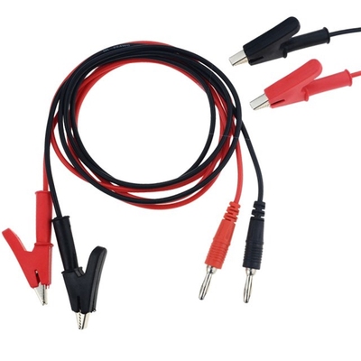 2PCS 4mm Banana Plug to 10mm Alligator Clip Cable Leads 1M V