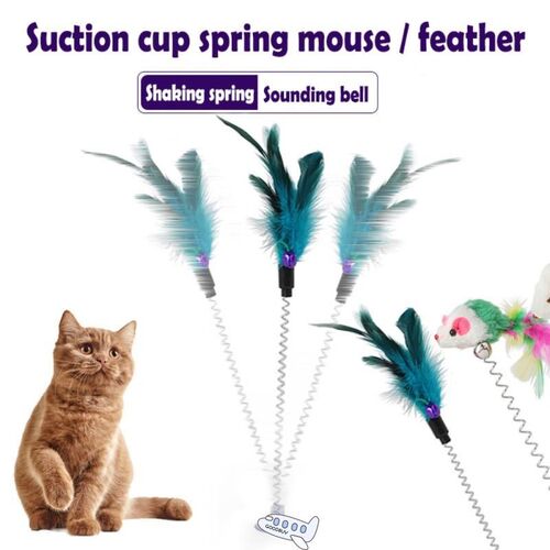 1PC New 2Types Funny Cat Toys Elastic Feather False Mouse Sp