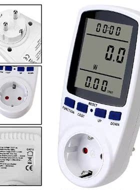 220V Power Meter Wattmeter Socket AC EU Digital LCD