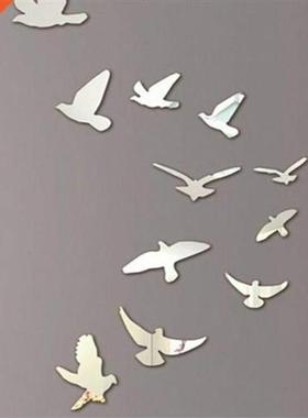 3D Mirror Wall StickerS Nice HoMe DecoratioN BirDS Sticker D