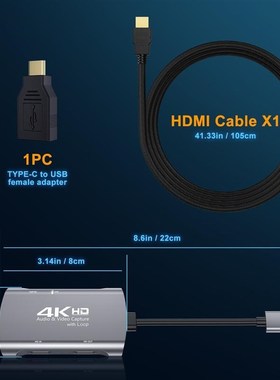 USB3.0 to Dual HDMI Video Capture Card 4K 1080P 60FPS PS4 X