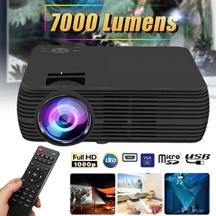 Support 1080p HD LCD Projector 7000 Lumens Multimedia Home C