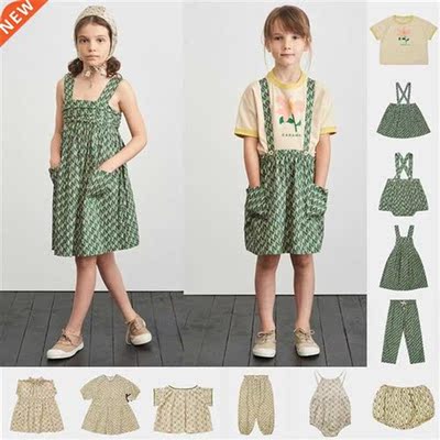 2022 summer new childrens clothing sveless dress suspen