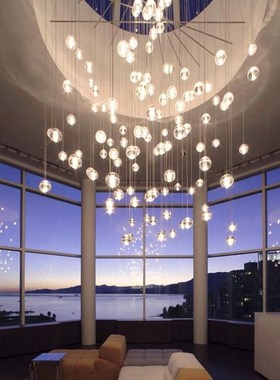 DIY Crystal  LED Chandelier Clear Lamps Stairs American Mete