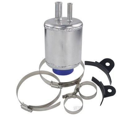 PQY - SILVER Jdm ALUMINUM RACING POWER STEERING FLUID RESERV