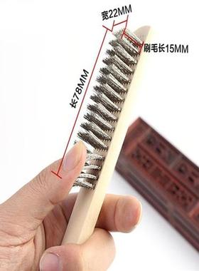 12Pcsbox high-grade 304 Wire Brush Wooden Handle  Roughing T