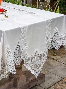 Table Cloth White Gold Velvet American Rectangle Tablecloth