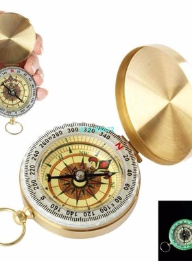 Luminous Camping Compass Copper Glow in the Dark Survival Ge