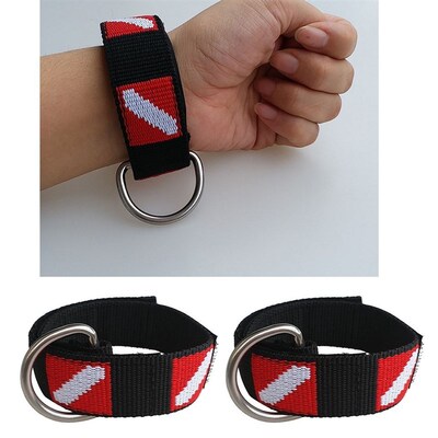 2pcs Scuba Diving Equipment Lanyard Wrist Loop Band with D