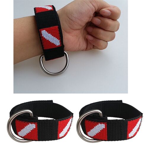 2pcs Scuba Diving Equipment Lanyard Wrist Loop Band with D