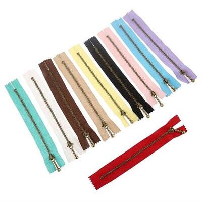 10pcs/bag Metal Nylon Coil Zippers Pull 15cm/20cm 3# DIY