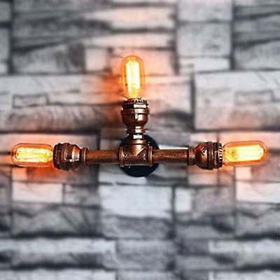 Loft Industrial Retro Vintage Wall Lamp 3 Heads Bulbs E27 Wa