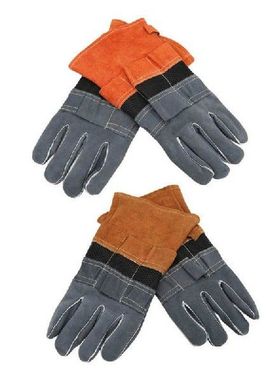 Grill Mitts Lather Outer Layer Heat Resistant Gloves for