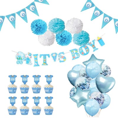 Baby Shower Decorations Blue Pink Its a Boy Girl Banner