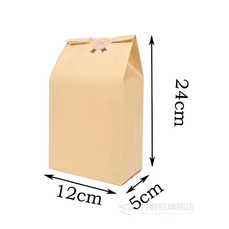 Package Bag 50pcs Kraft Paper Bag Bread Cake Bag Avoid Oil P