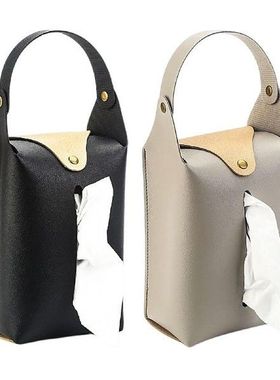 PU Leather Car Hanging Tissue Case Holder 12x24x8cm for