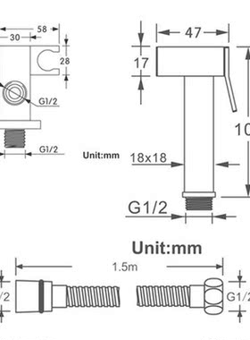 Hand Held Toilet Bidet Sprayer Set Kit Solid Brass Hand Bide