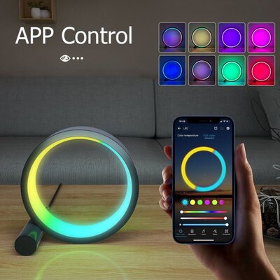 10inch/26cm RGB Rhythm Ring Desktop Night Lamp App Remote So