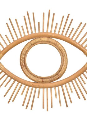 Rattan Wall Mirror Decoration Pendant Creative Eye Boho Nord