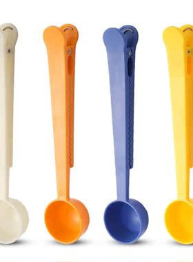 Pack of 4 Coffee Scoop Clip Portable with Long Handle Spoon