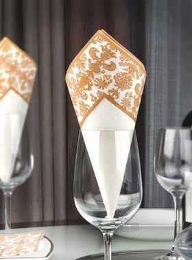 100pcs Gold Printing Disposable Napkin Tissue Paper Printed