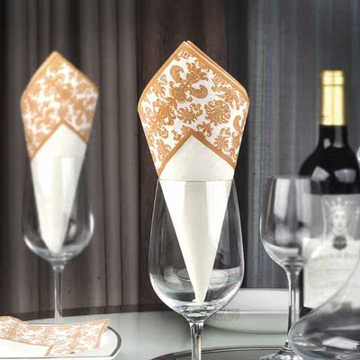 100pcs Gold Printing Disposable Napkin Tissue Paper Printed
