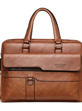 2022 Men Briefcase Bag High Quality Business Famous Brand PU