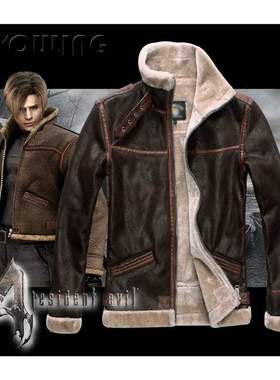 Biohazard Resident 4 Leon S Kennedy Evil Costue Leather Coa