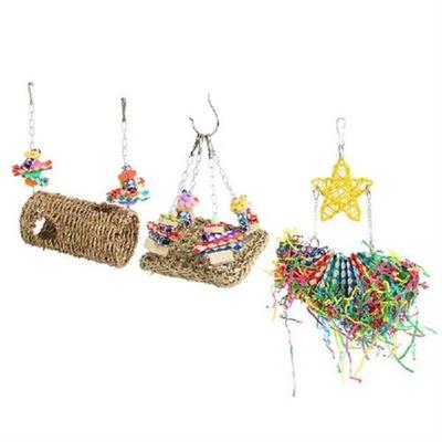 Bamboo Hanging Shredding Toys Tunnel Bright Colors Reduce