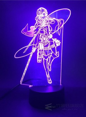 Anime Figure Attack on Titan Levi Ackerman LED Night Light A